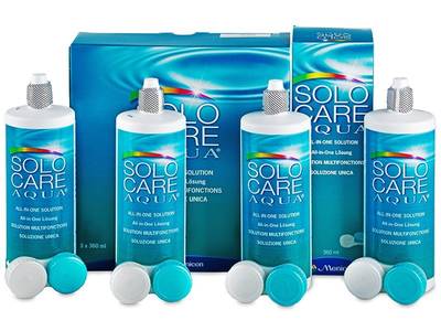 Pflegemittel SoloCare Aqua 4 x 360 ml - Älteres Design