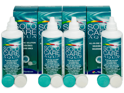 SoloCare Aqua 4 x 360 ml - Pflegelösung – 4er Pack