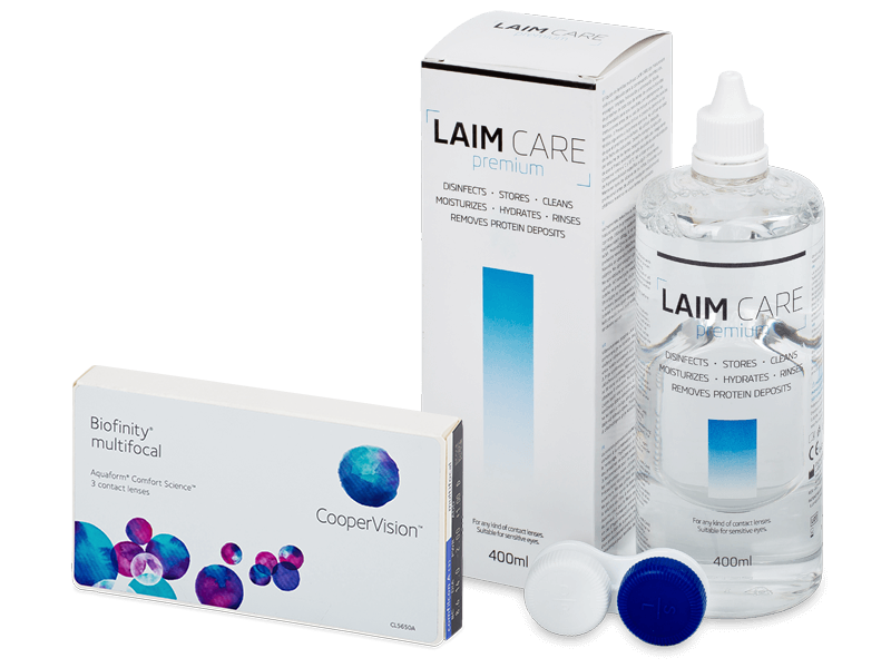 Biofinity Multifocal (3 Linsen) + Laim Care 400 ml - Spar-Set