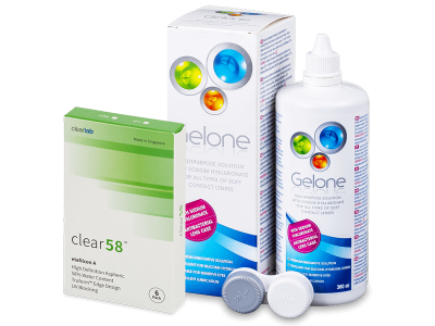 Clear 58 (6 Linsen) + Gelone 360 ml - Spar-Set