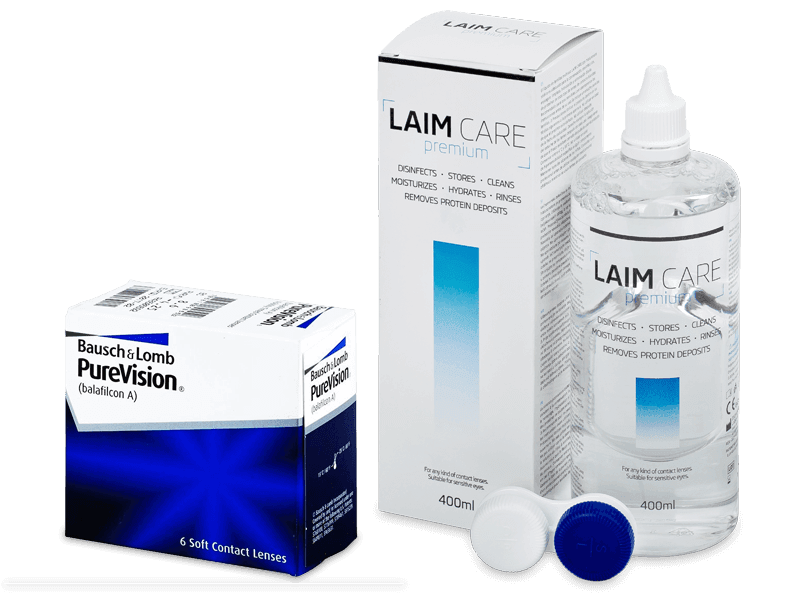 PureVision (6 Linsen) + Laim Care Pflegemittel 400 ml - Spar-Set