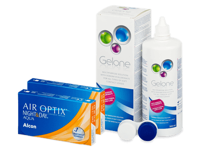 Air Optix Night and Day Aqua (2x3 Linsen) + Gelone 360 ml - Spar-Set