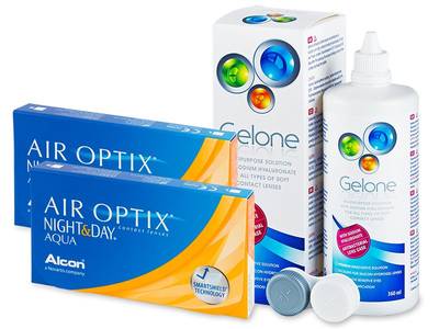 Air Optix Night and Day Aqua (2x3 Linsen) +  Gelone 360ml - Älteres Design