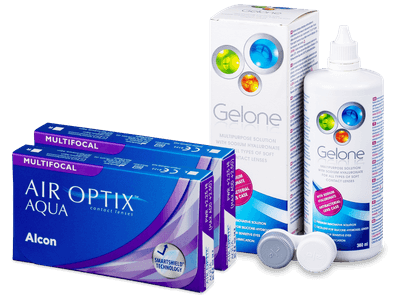 Air Optix Aqua Multifocal (2x3 Linsen) +  Gelone 360ml - Spar-Set