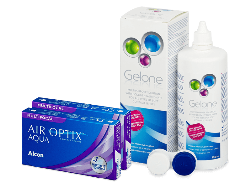 Air Optix Aqua Multifocal (2x3 Linsen) + Gelone 360 ml - Spar-Set