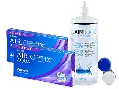 Air Optix Aqua Multifocal (2x3 Linsen) +  Laim Care 400ml - Älteres Design