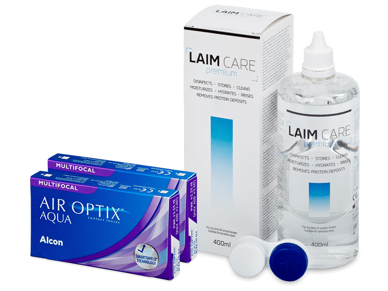 Air Optix Aqua Multifocal (2x3 Linsen) +  Laim Care 400ml - Spar-Set