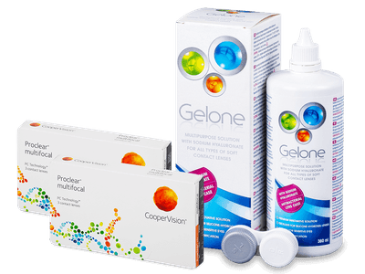 Proclear Multifocal (2x3 Linsen) + Gelone 360 ml - Älteres Design