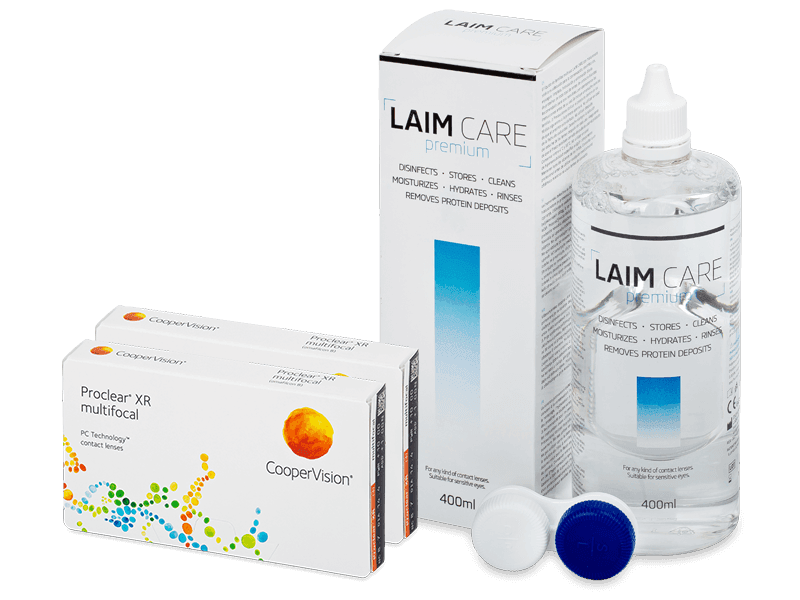 Proclear Multifocal XR (2x3 Linsen) + Laim Care Pflegemittel 400 ml - Spar-Set