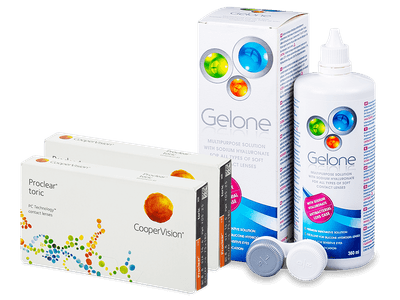 Proclear Toric XR (2x3 Linsen) + Gelone 360 ml - Älteres Design
