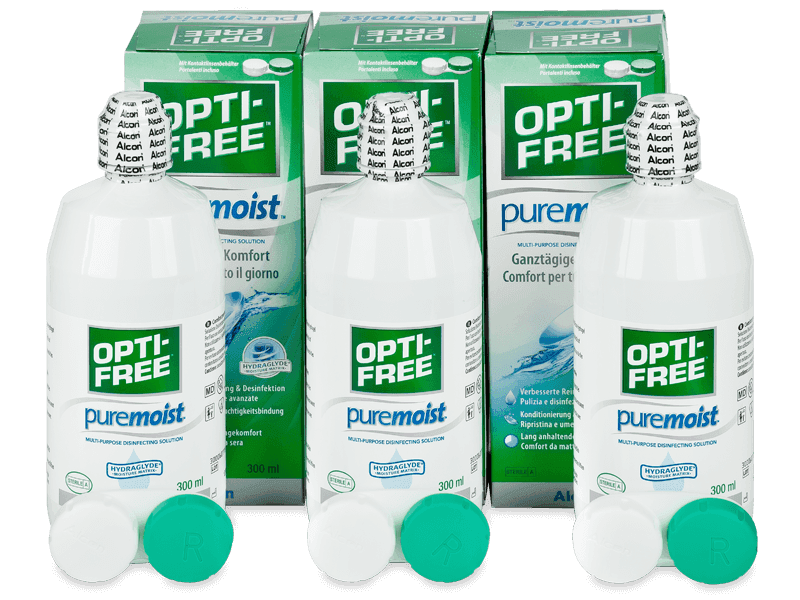 Pflegemittel OPTI-FREE PureMoist 3 x 300 ml - Pflegelösung – 3er Pack