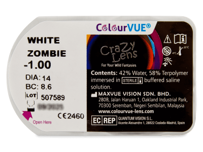 ColourVUE Crazy Lens - White Zombie - mit Stärke (2 Linsen) - Blister Vorschau