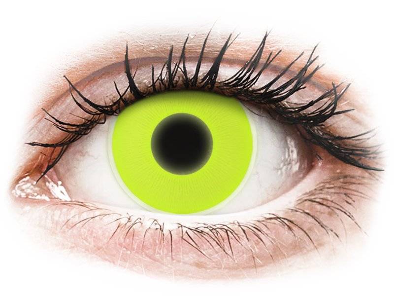 ColourVUE Crazy Glow Yellow - ohne Stärke (2 Linsen) - Farblinsen