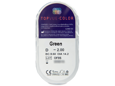 TopVue Color - Green - mit Stärke (2 Linsen) - Blister Vorschau
