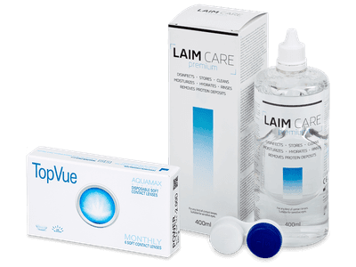 TopVue Monthly (6 Linsen) + Laim Care Pflegemittel 400 ml - Älteres Design