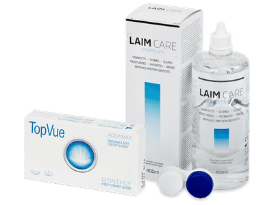 TopVue Monthly (6 Linsen) + Laim Care Pflegemittel 400 ml - Spar-Set