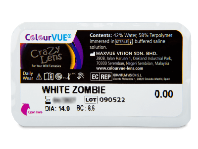 ColourVUE Crazy Lens - White Zombie - Tageslinsen ohne Stärken (2 Linsen) - Blister Vorschau