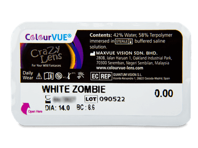 ColourVUE Crazy Lens - White Zombie - Tageslinsen ohne Stärken (2 Linsen) - Blister Vorschau