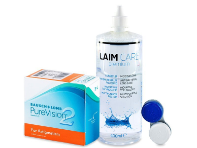 PureVision 2 for Astigmatism (6 Linsen) + Laim Care 400ml