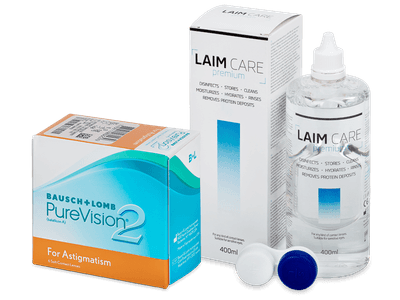 PureVision 2 for Astigmatism (6 Linsen) + Laim Care 400ml