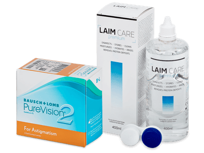 PureVision 2 for Astigmatism (6 Linsen) +  Laim Care 400ml