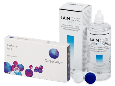 Biofinity Toric (6 Linsen) + Laim Care Pflegemittel 400 ml - Spar-Set