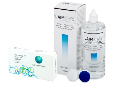 Biomedics 55 Evolution (6 Linsen) +  Laim Care 400 ml