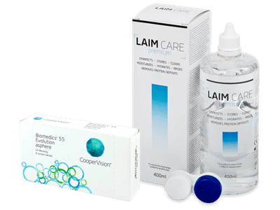 Biomedics 55 Evolution (6 Linsen) +  Laim Care 400 ml