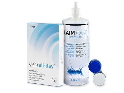 Clear All-Day (6 Linsen) +  Laim-Care 400 ml - Älteres Design