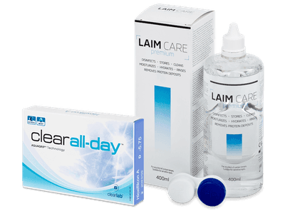 Clear All-Day (6 Linsen) + Laim Care Pflegemittel 400 ml - Spar-Set