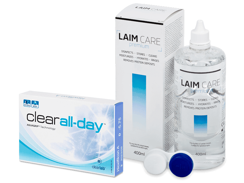 Clear All-Day (6 Linsen) + Laim Care Pflegemittel 400 ml - Spar-Set
