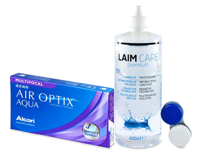 Air Optix Aqua Multifocal (6 Linsen) +  Laim Care 400 ml - Älteres Design
