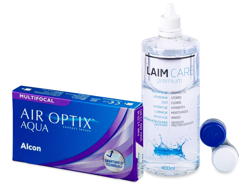 Air Optix Aqua Multifocal (6 Linsen) +  Laim Care 400 ml - Spar-Set
