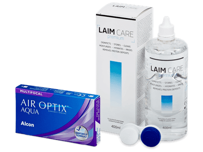 Air Optix Aqua Multifocal (6 Linsen) +  Laim Care 400 ml