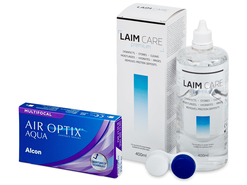 Air Optix Aqua Multifocal (6 Linsen) +  Laim Care 400 ml - Spar-Set