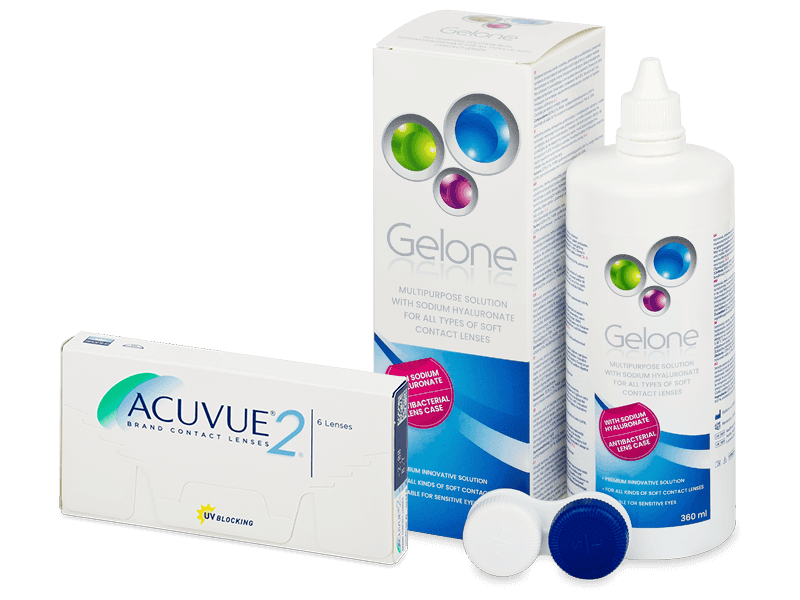 Acuvue 2 (6 Linsen) + Gelone 360 ml - Spar-Set