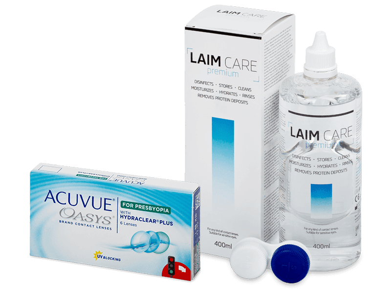 Acuvue Oasys for Presbyopia (6 Linsen) + Laim Care Pflegemittel 400 ml - Spar-Set