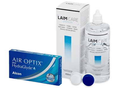 Air Optix plus HydraGlyde (3 Linsen) + Laim-Care 400 ml