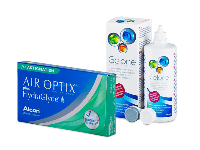 Air Optix plus HydraGlyde for Astigmatism (6 Linsen) + Gelone 360 ml