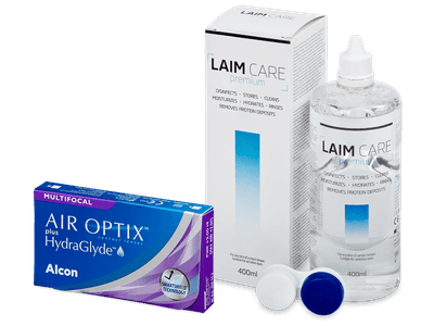 Air Optix plus HydraGlyde Multifocal (3 Linsen) + Laim-Care 400 ml