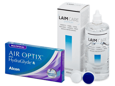 Air Optix plus HydraGlyde Multifocal (6 Linsen) + Laim Care Pflegemittel 400 ml