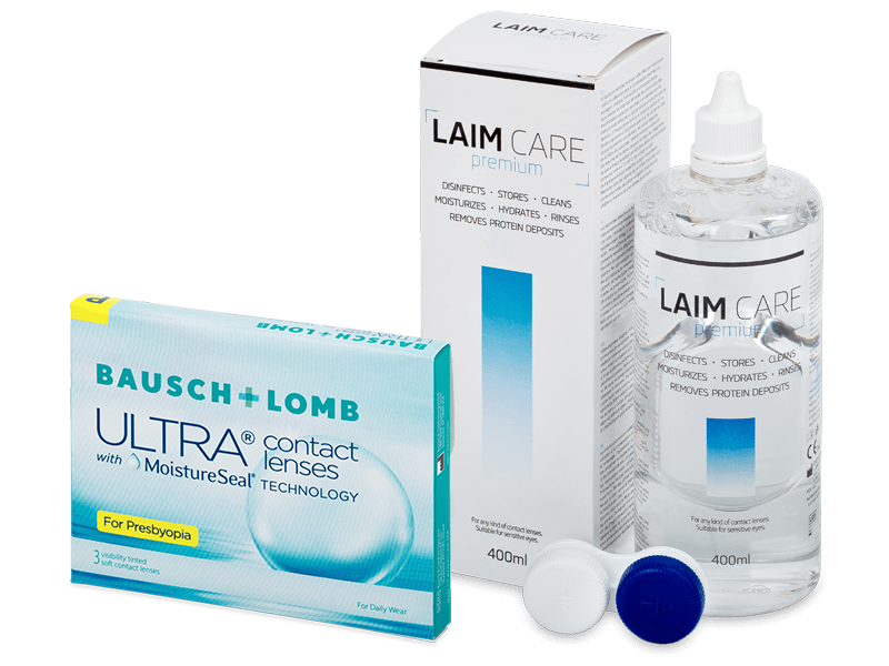 Bausch + Lomb ULTRA for Presbyopia (3 Linsen) + Laim-Care 400 ml - Spar-Set