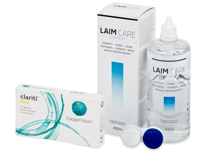 Clariti Toric (6 Linsen) + Laim Care Pflegemittel 400 ml - Spar-Set