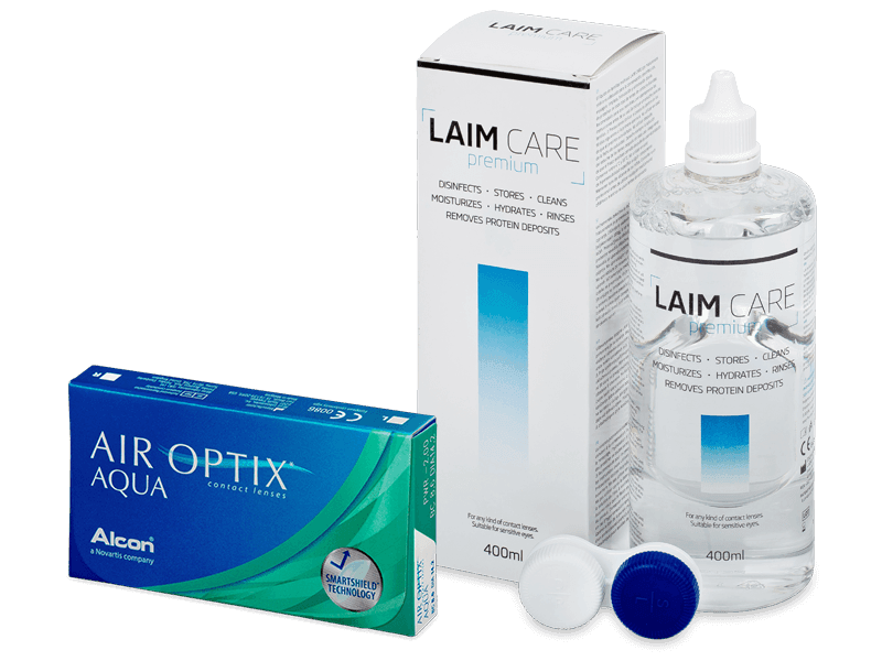 Air Optix Aqua (6 Linsen) + Laim Care Pflegemittel 400 ml - Spar-Set