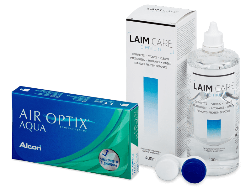 Air Optix Aqua (6 Linsen) + Laim Care Pflegemittel 400 ml - Spar-Set
