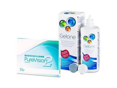 PureVision 2 (3 Linsen) + Gelone 360 ml - Älteres Design