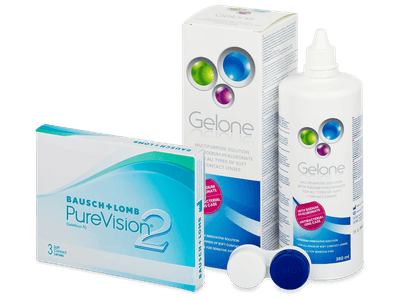 PureVision 2 (3 Linsen) + Gelone 360 ml