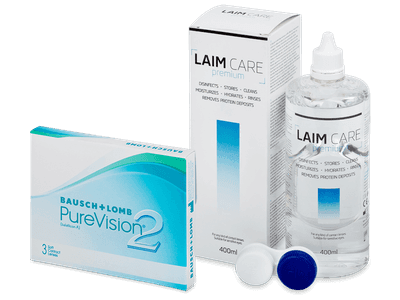 PureVision 2 (3 Linsen) + Laim-Care 400 ml