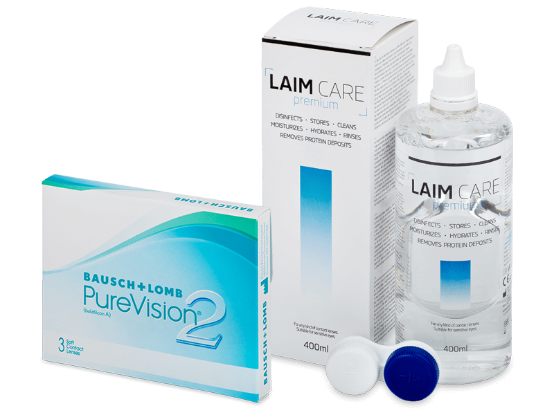 PureVision 2 (3 Linsen) + Laim-Care 400 ml - Spar-Set