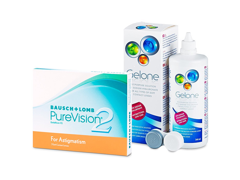 PureVision 2 for Astigmatism (3 Linsen) + Gelone 360 ml